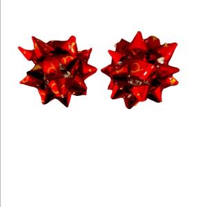Exquisite Bow Metallic Post Earrings.Perfect for the Holidays & Parties.NWOT